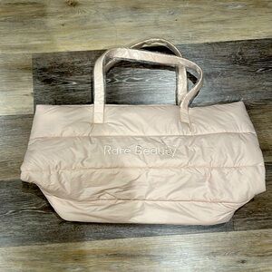 Rare beauty puffer tote bag Salena Gomez dusty pink purple gray